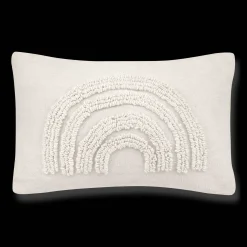 New Bouclair Anya Beige Tufted Rainbow Lumbar Throw Pillow