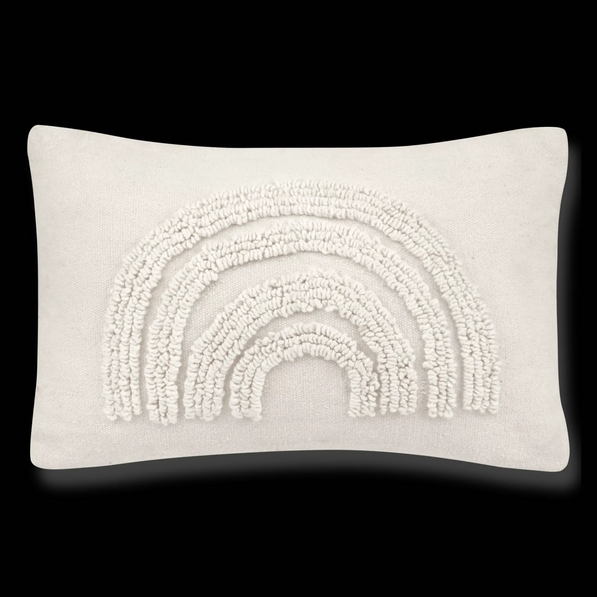 New Bouclair Anya Beige Tufted Rainbow Lumbar Throw Pillow