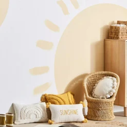 New Bouclair Anya Beige Tufted Rainbow Lumbar Throw Pillow