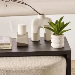 New Bouclair Artificial Cast-Iron Plant in White Speckled Pot