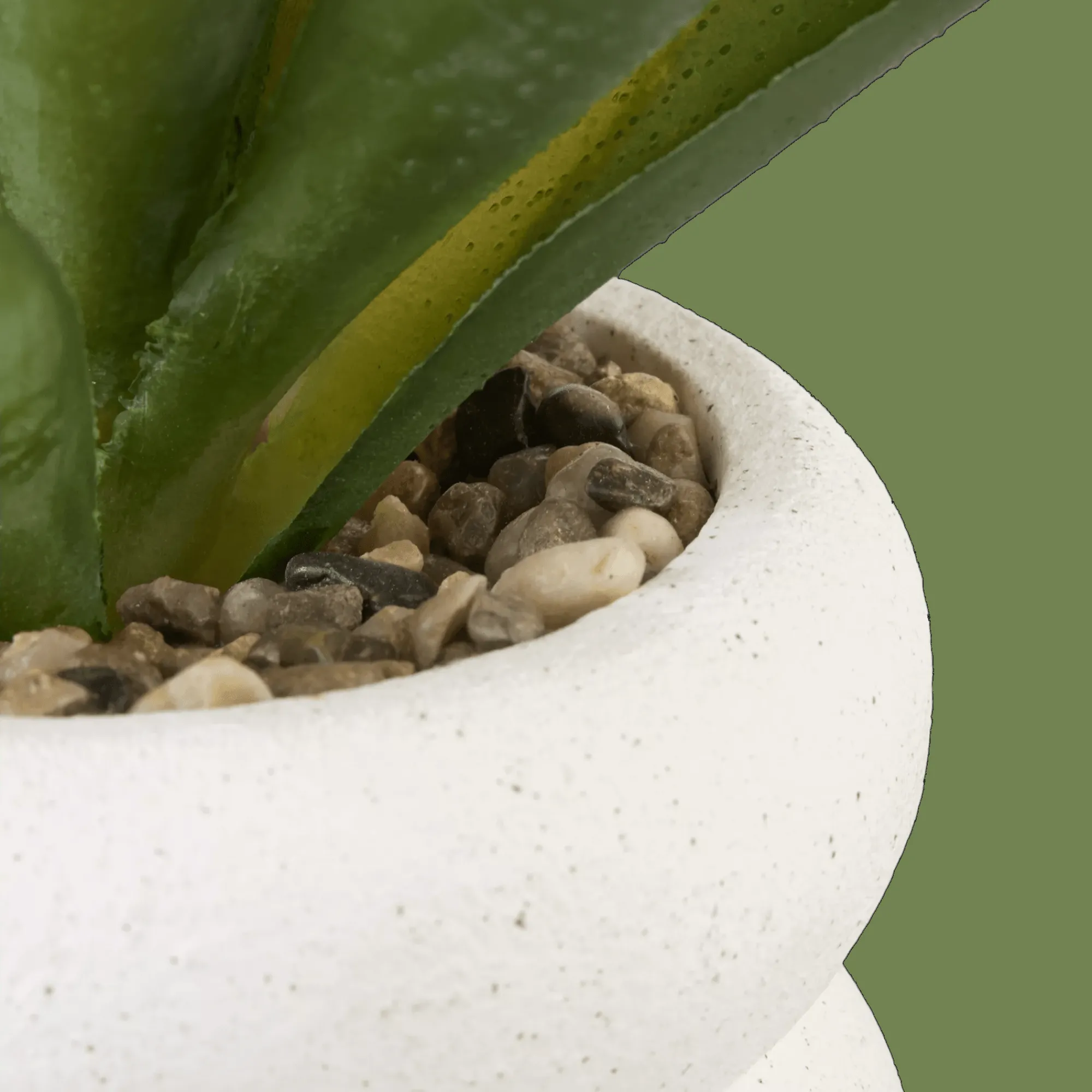 New Bouclair Artificial Cast-Iron Plant in White Speckled Pot