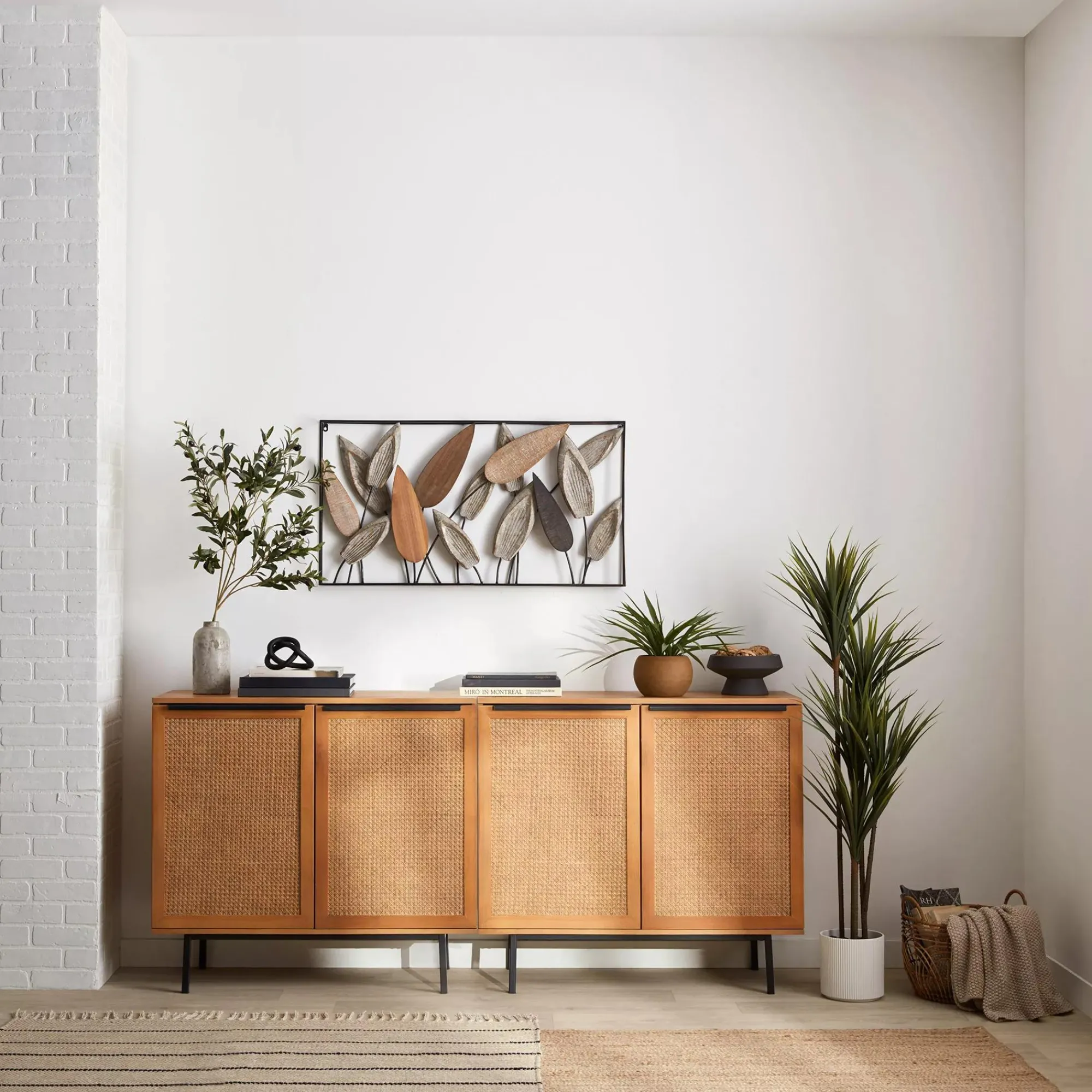 Clearance Bouclair Artificial Exotic Floor Plant in White Pot