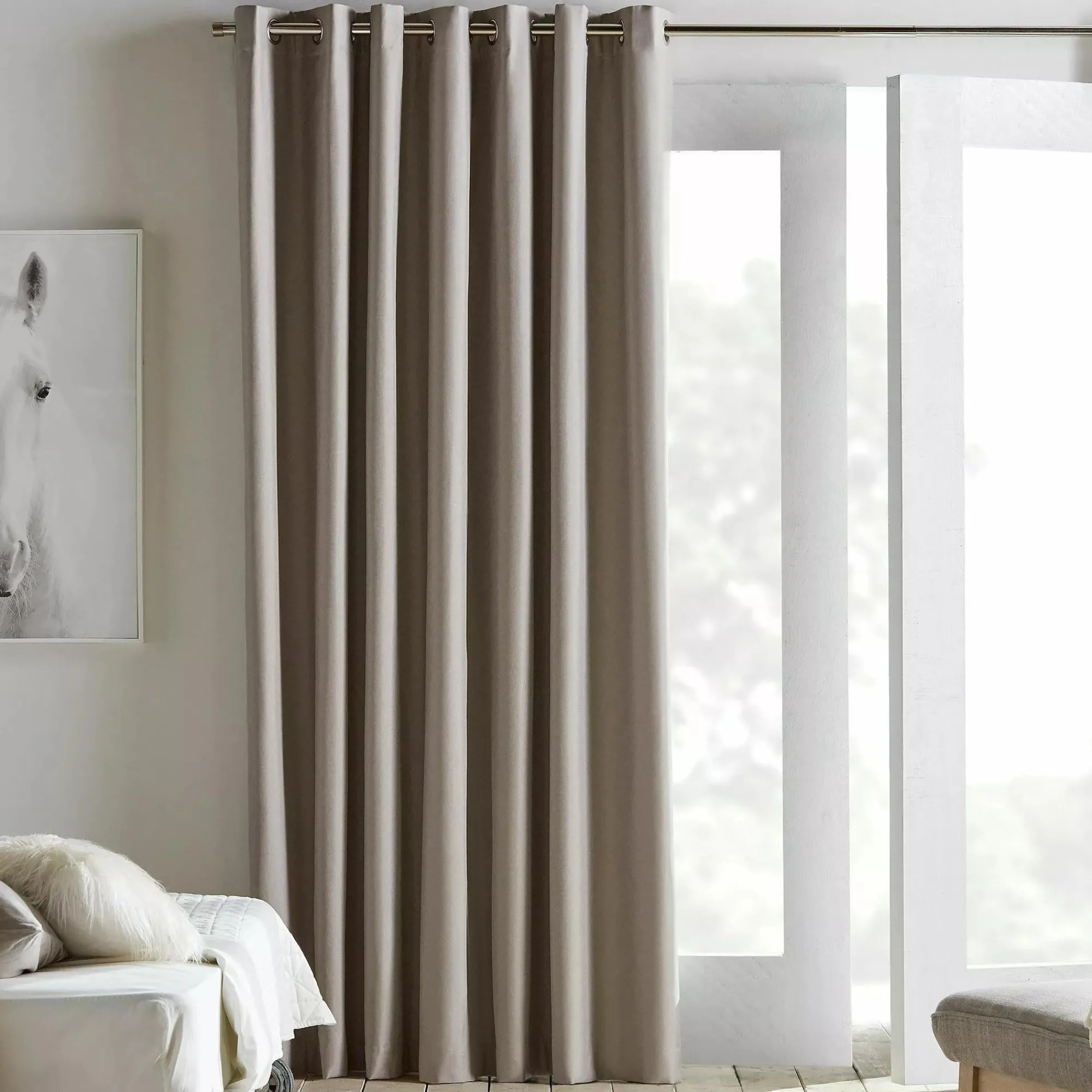 Bouclair Beige Chambray Blackout Curtain