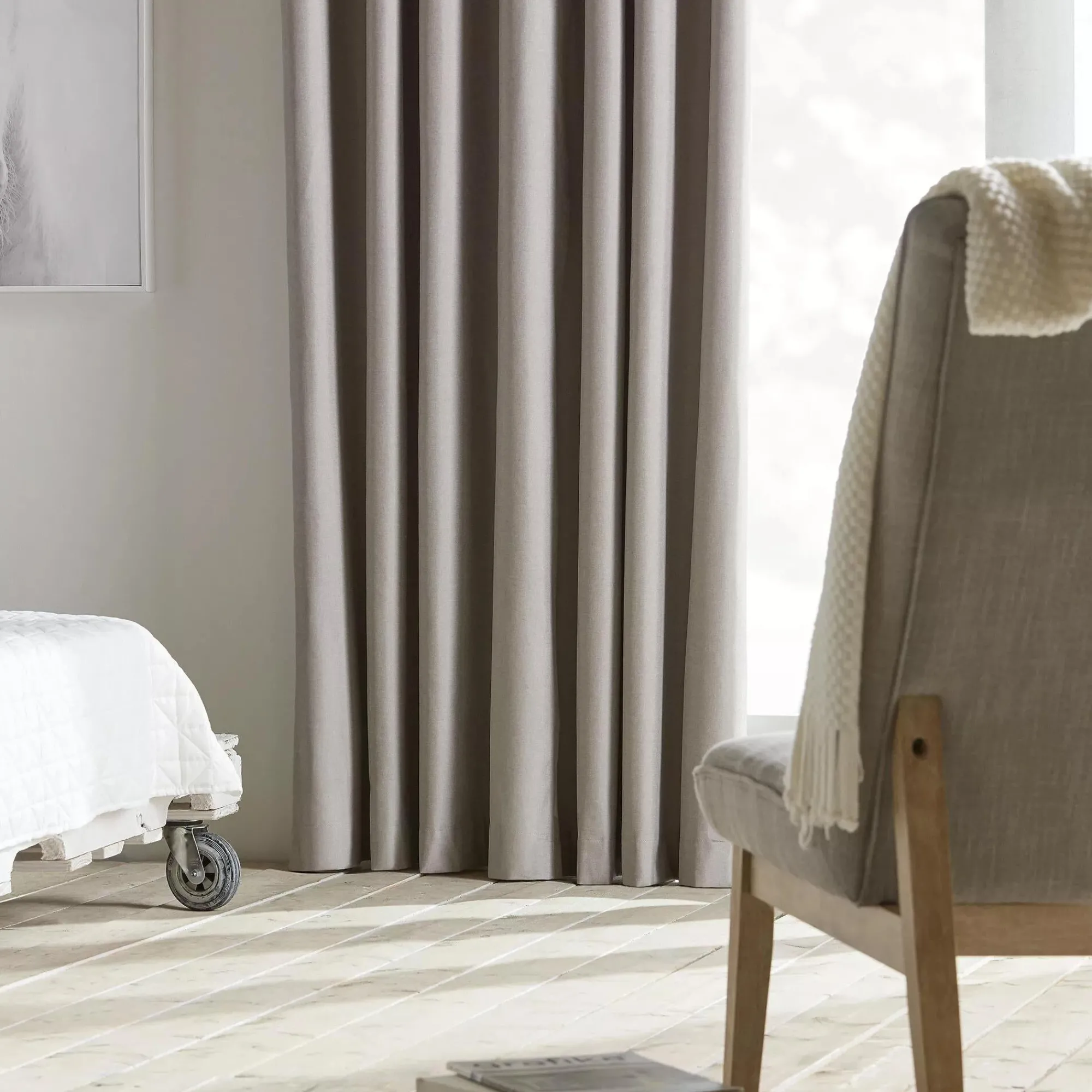 Bouclair Beige Chambray Blackout Curtain