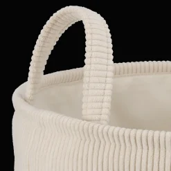 Online Bouclair Beige Corduroy Hamper
