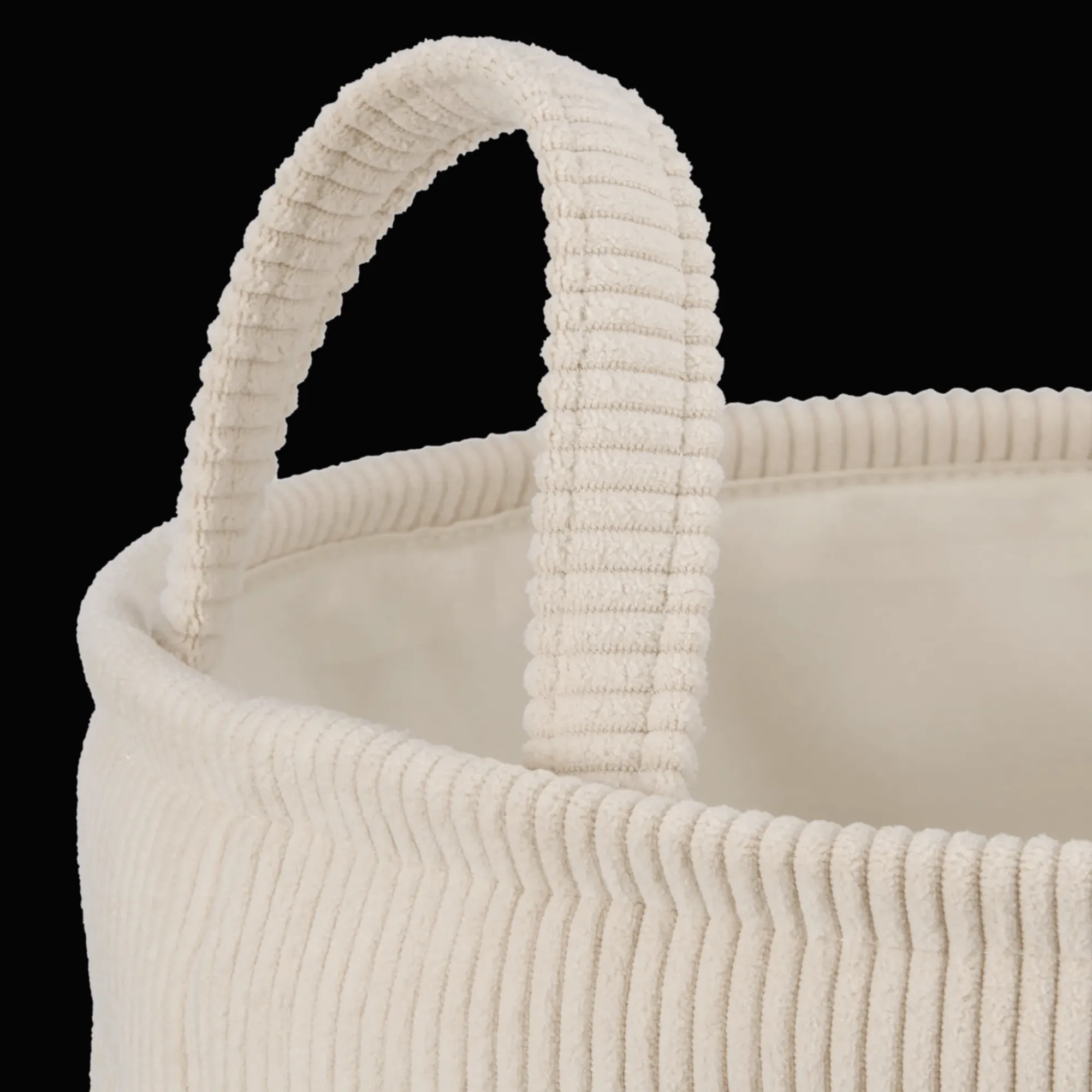 Online Bouclair Beige Corduroy Hamper