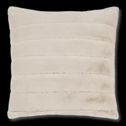 Discount Bouclair Beige Cougar Faux Fur Throw Pillow