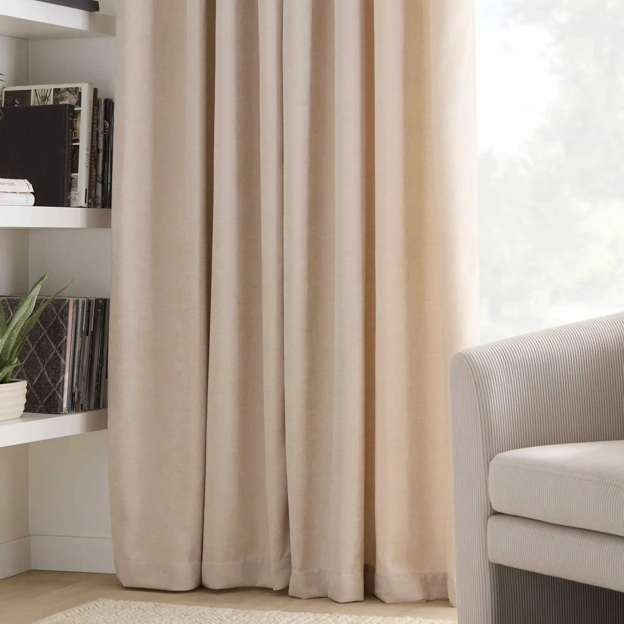 Discount Bouclair Beige Emile Panel Curtain