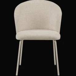 Best Bouclair Beige Fabric and Metal Dining Chair