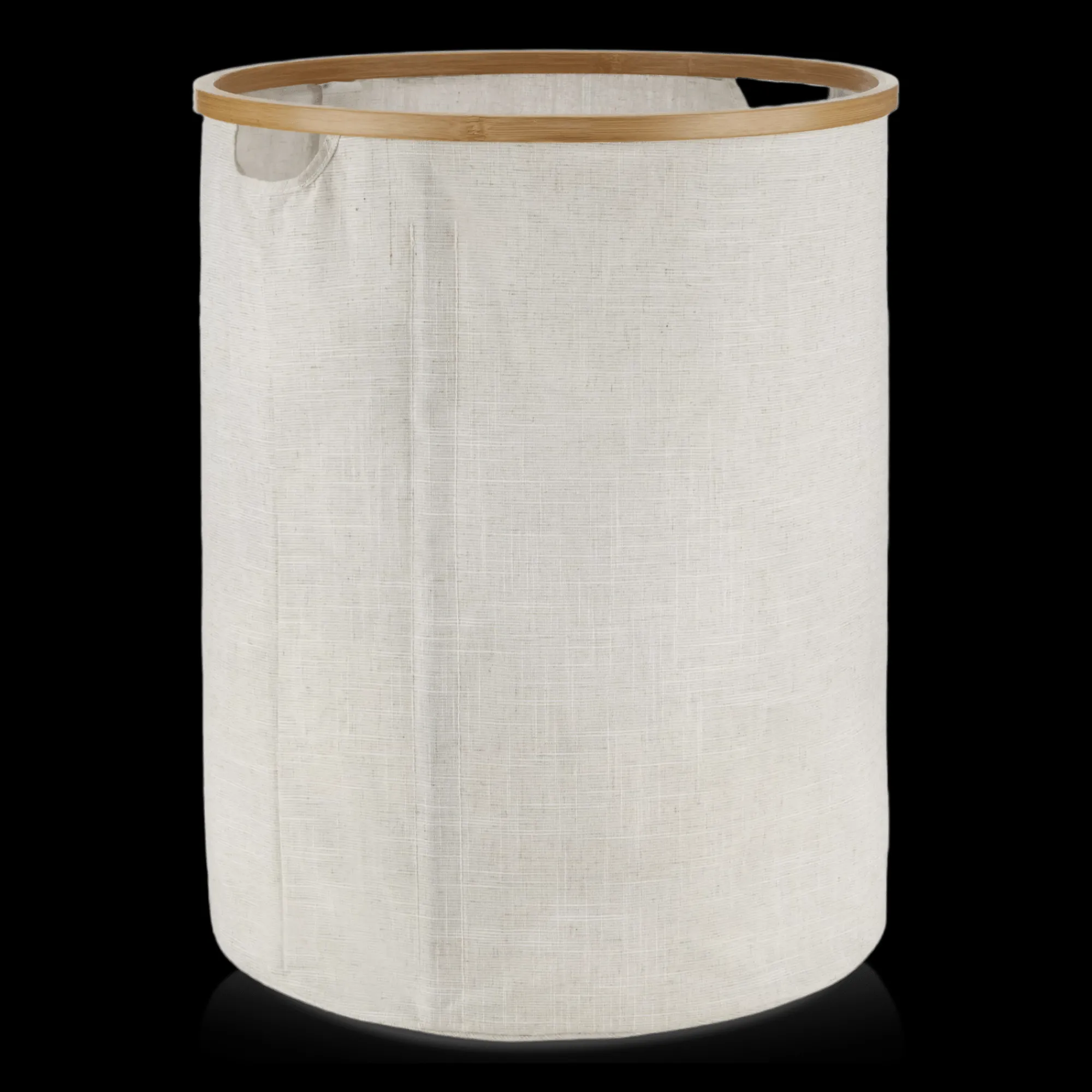 New Bouclair Beige Hamper with Bamboo Ring