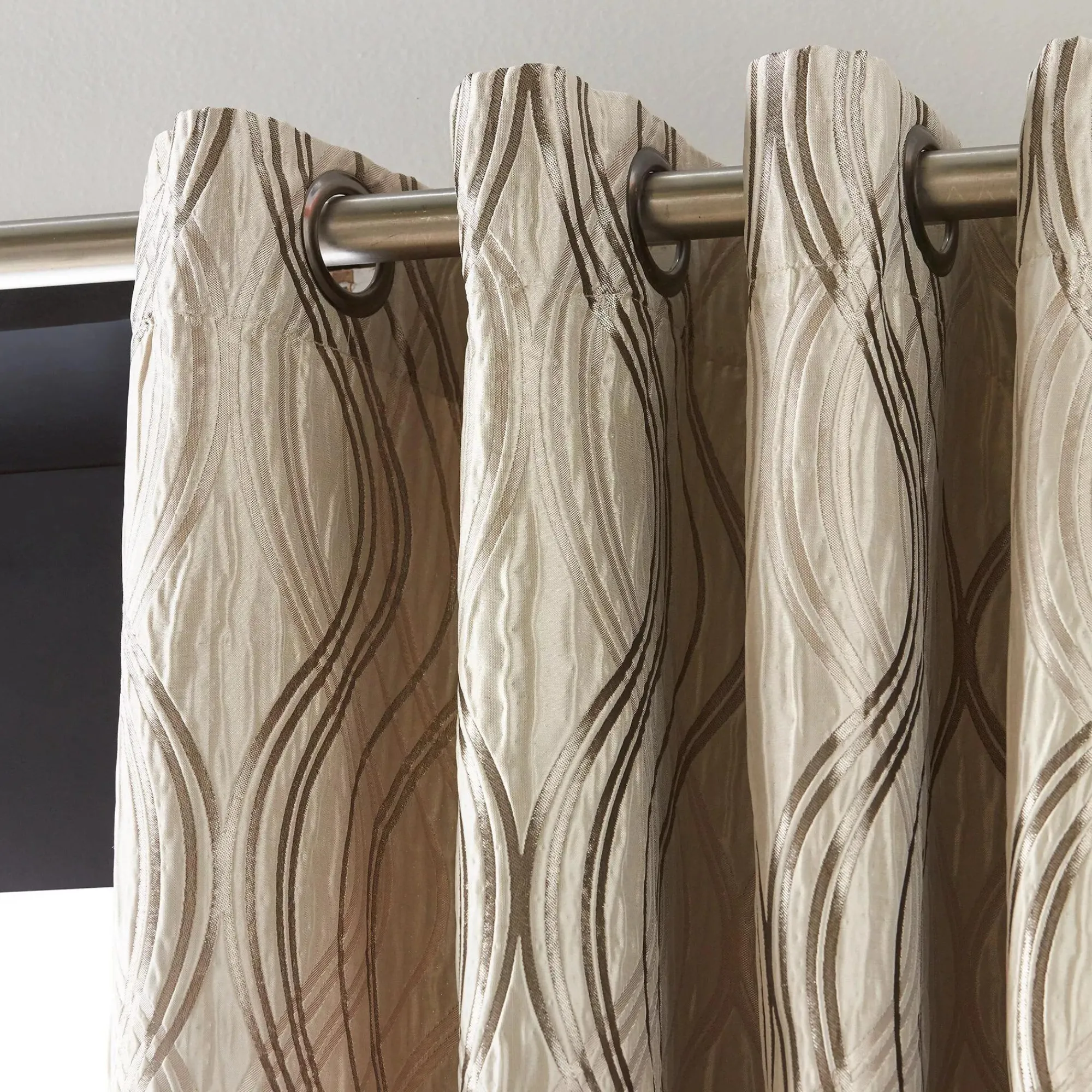 Discount Bouclair Beige Prato Panel Curtain