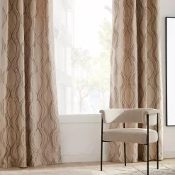 Discount Bouclair Beige Prato Panel Curtain