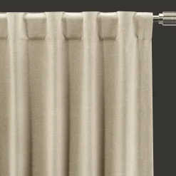 Clearance Bouclair Beige Taha Rod Pocket Back Tab Blackout Curtain