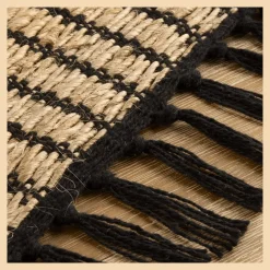 Sale Bouclair Black & Natural Table Runner