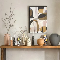 Hot Bouclair Black and White Line Art Table Vase