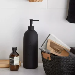 Online Bouclair Black Ceramic Soap Engraved Dispenser