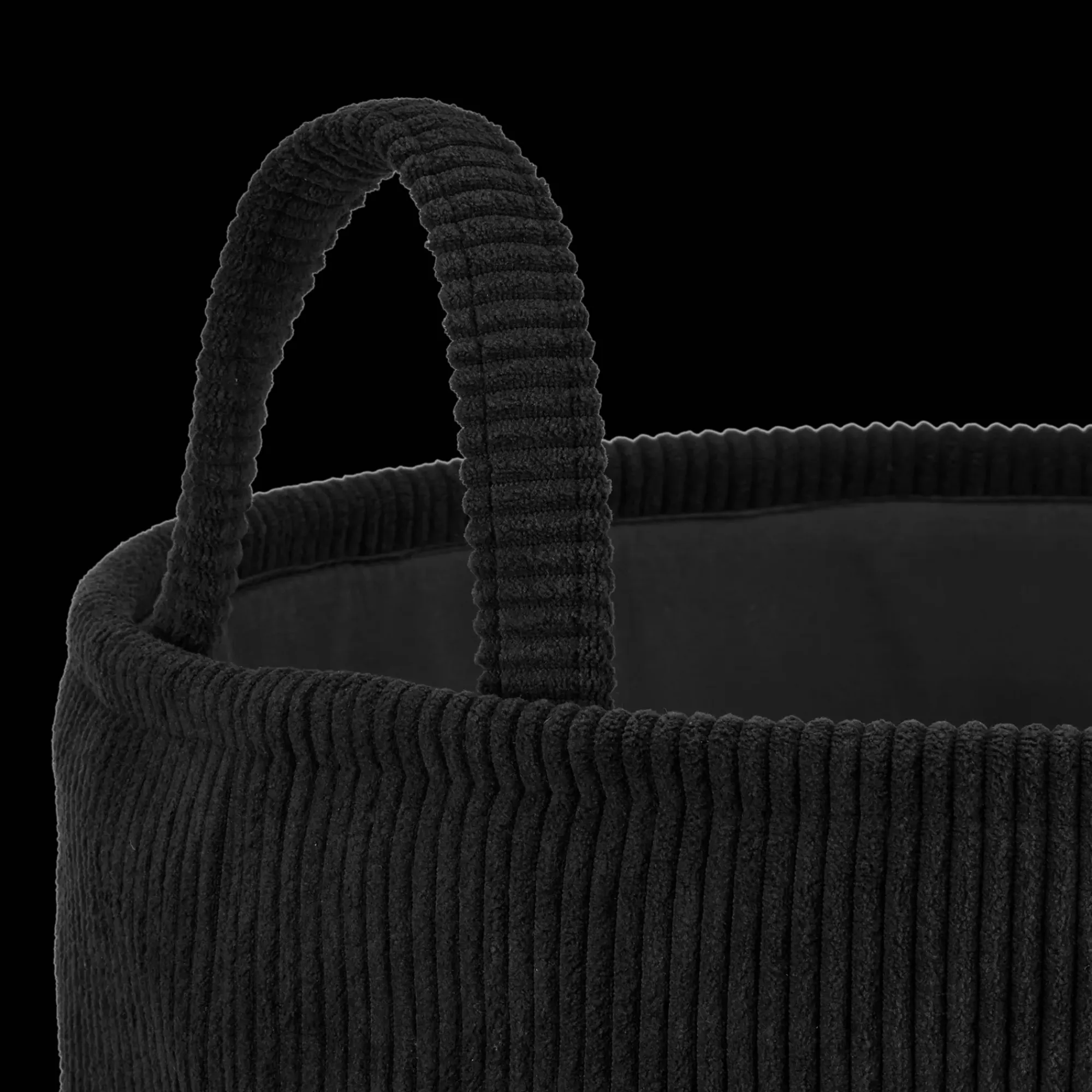 Clearance Bouclair Black Corduroy Hamper