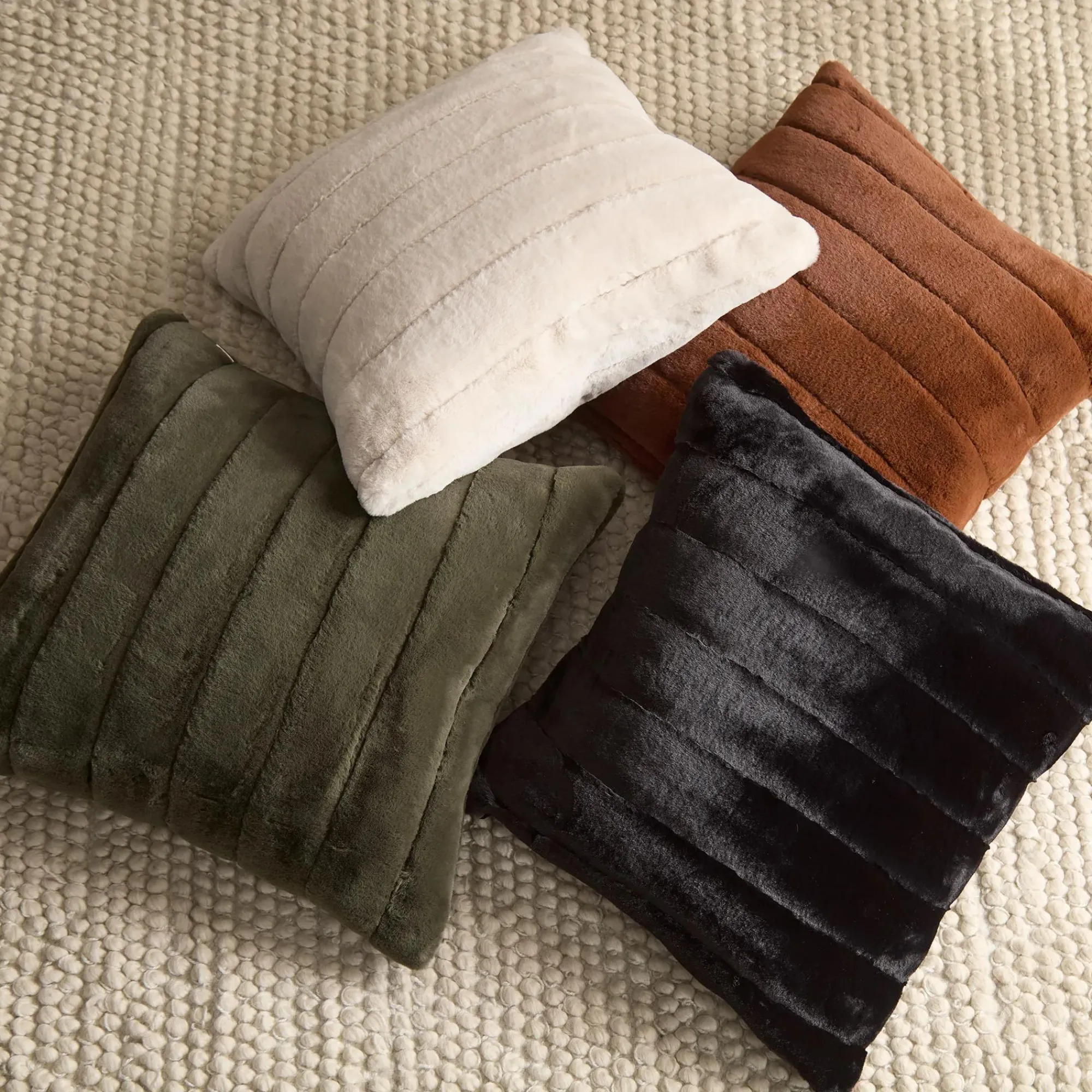 Best Bouclair Black Cougar Faux Fur Throw Pillow