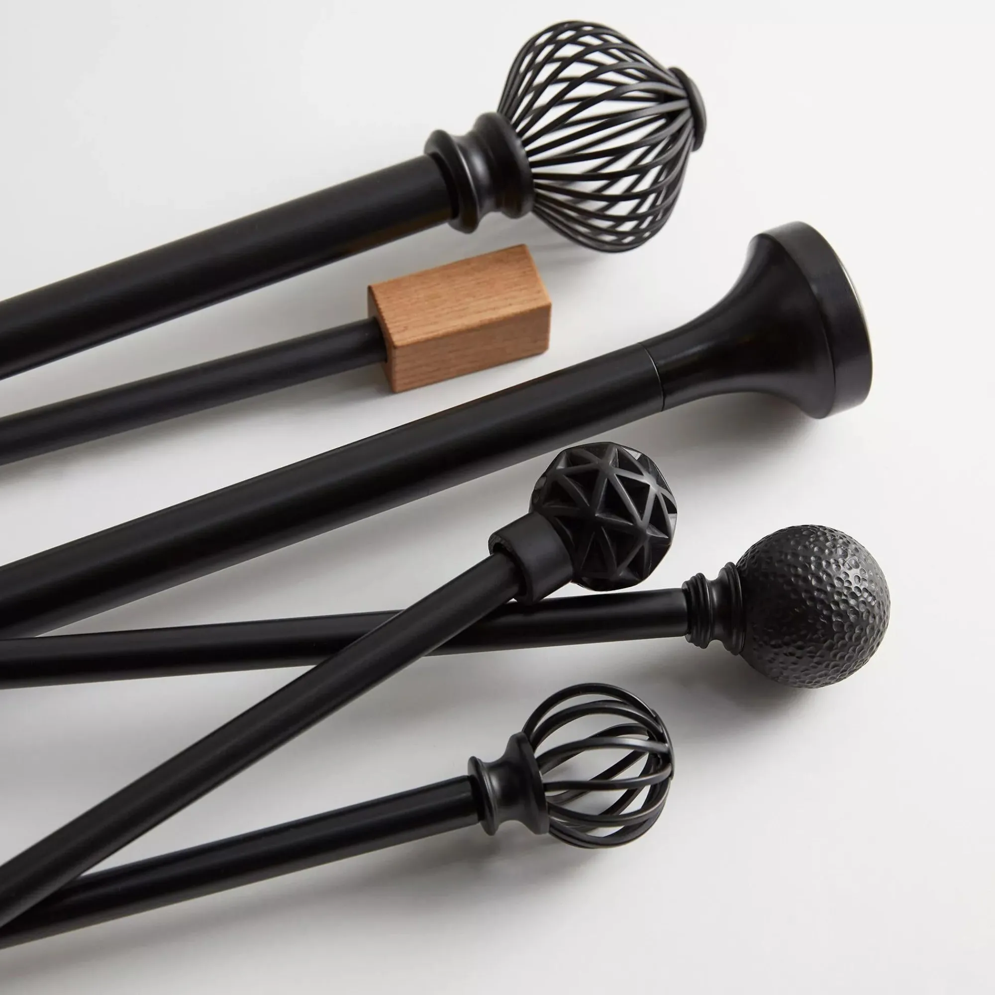 Discount Bouclair Black Curtain Rod Set - Diameter 16/19 mm