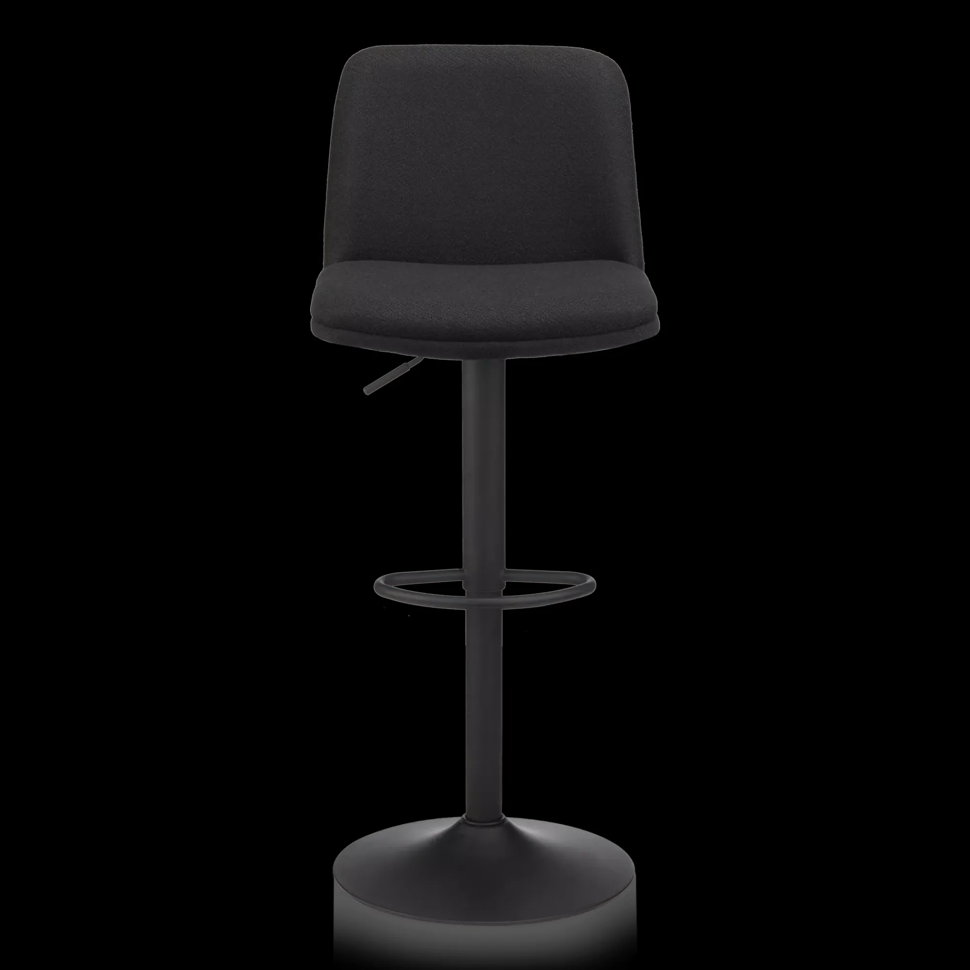 Outlet Bouclair Black Fabric and Metal Adjustable Bar Stool