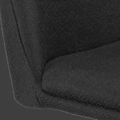 Outlet Bouclair Black Fabric and Metal Adjustable Bar Stool