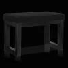 New Bouclair Black Fabric and Wood Bench