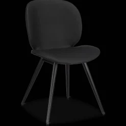 Online Bouclair Black Faux Leather and Black Metal Chair