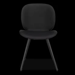 Online Bouclair Black Faux Leather and Black Metal Chair