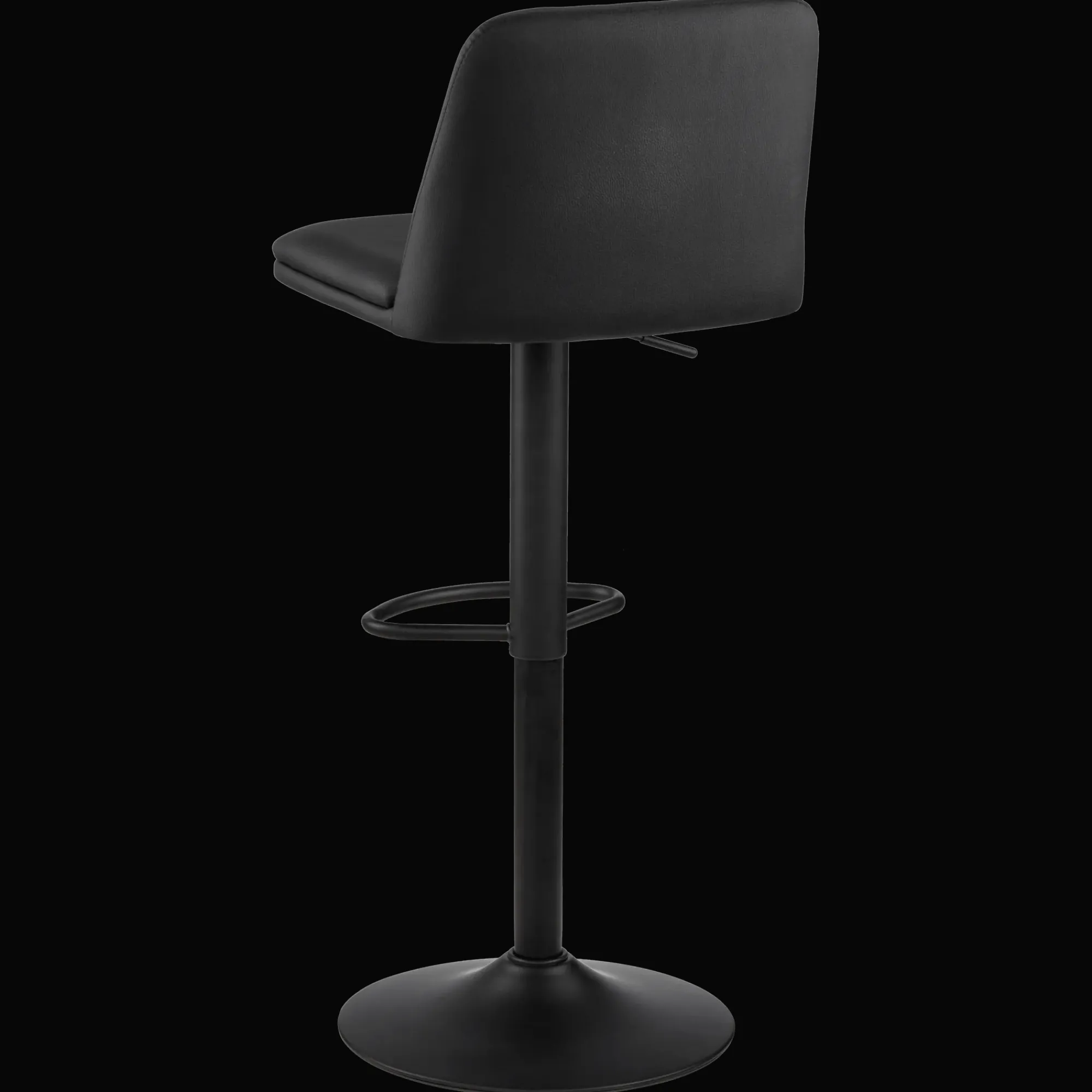 Hot Bouclair Black Faux Leather and Metal Bar Stool