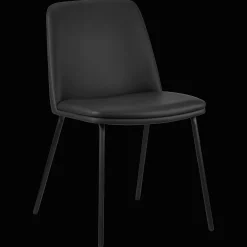 Best Bouclair Black Faux Leather and Metal Dining Chair