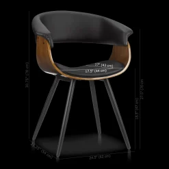 Online Bouclair Black Faux Leather and Walnut Chair
