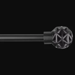 Online Bouclair Black Geometric Curtain Rod Set - Diameter 13/16mm