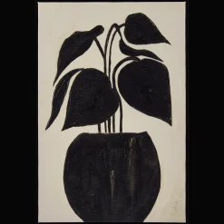 Sale Bouclair Black Leaf in a Vase Framed Art