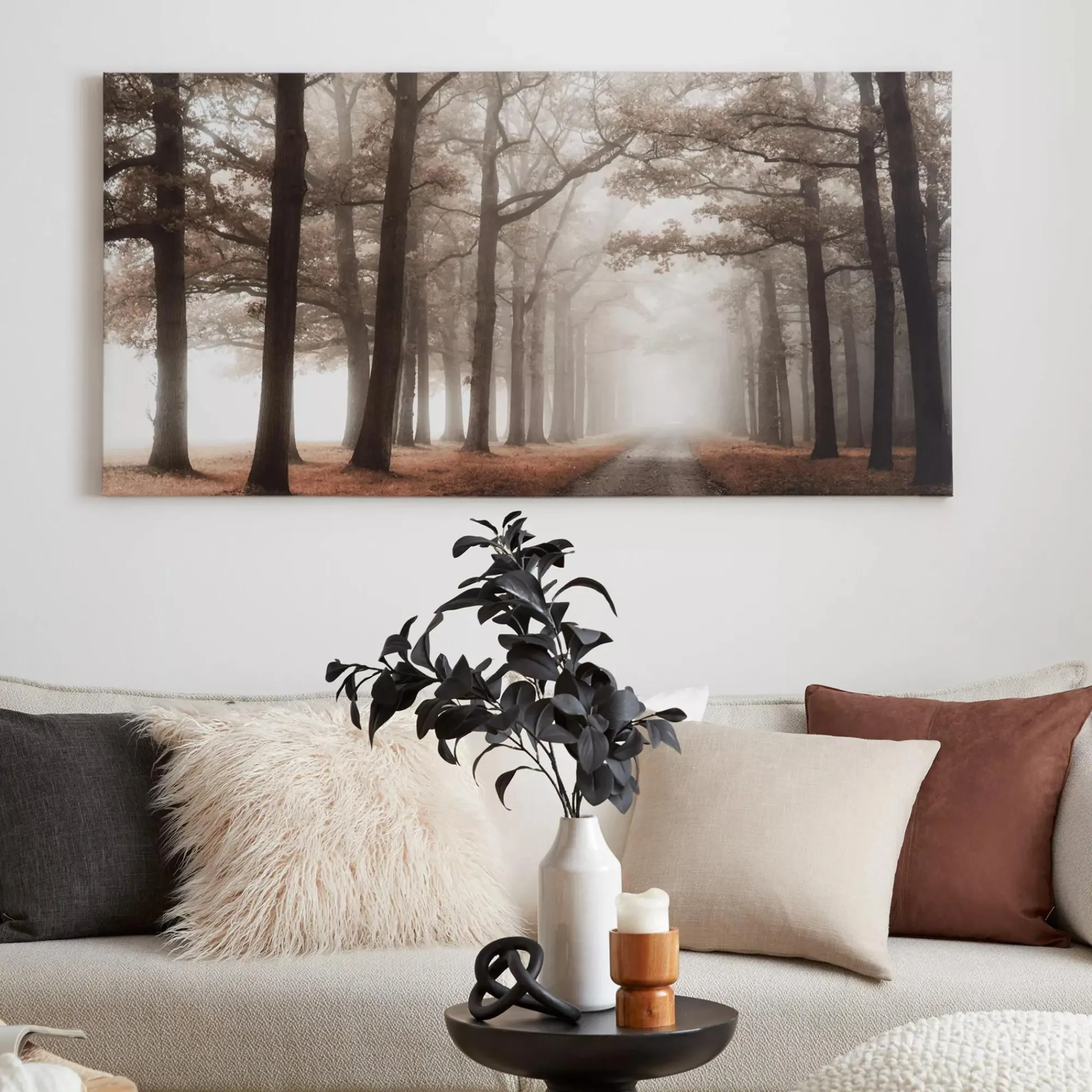 Outlet Bouclair Black Leaves