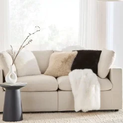 Hot Bouclair Black Logan Faux Fur Throw