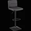 Best Bouclair Black Matte Faux Leather and Metal Adjustable Bar Stool