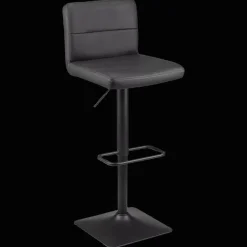 Best Bouclair Black Matte Faux Leather and Metal Adjustable Bar Stool