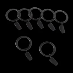 Hot Bouclair Black Set of 7 Metal Clip Rings
