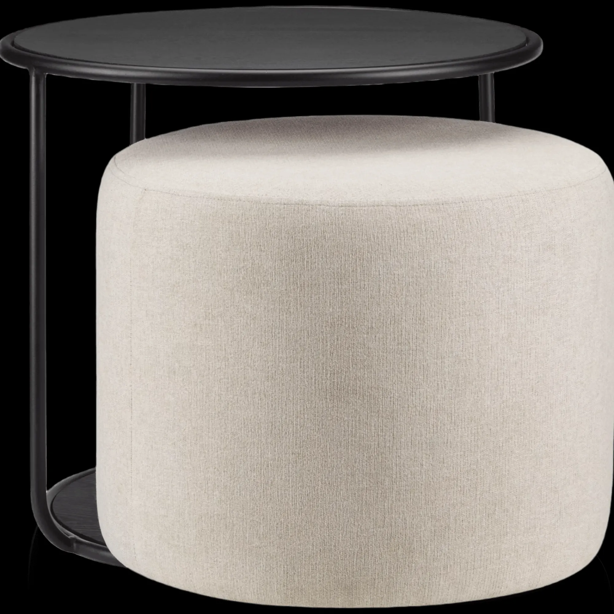 Clearance Bouclair Black Side Table with Ottoman