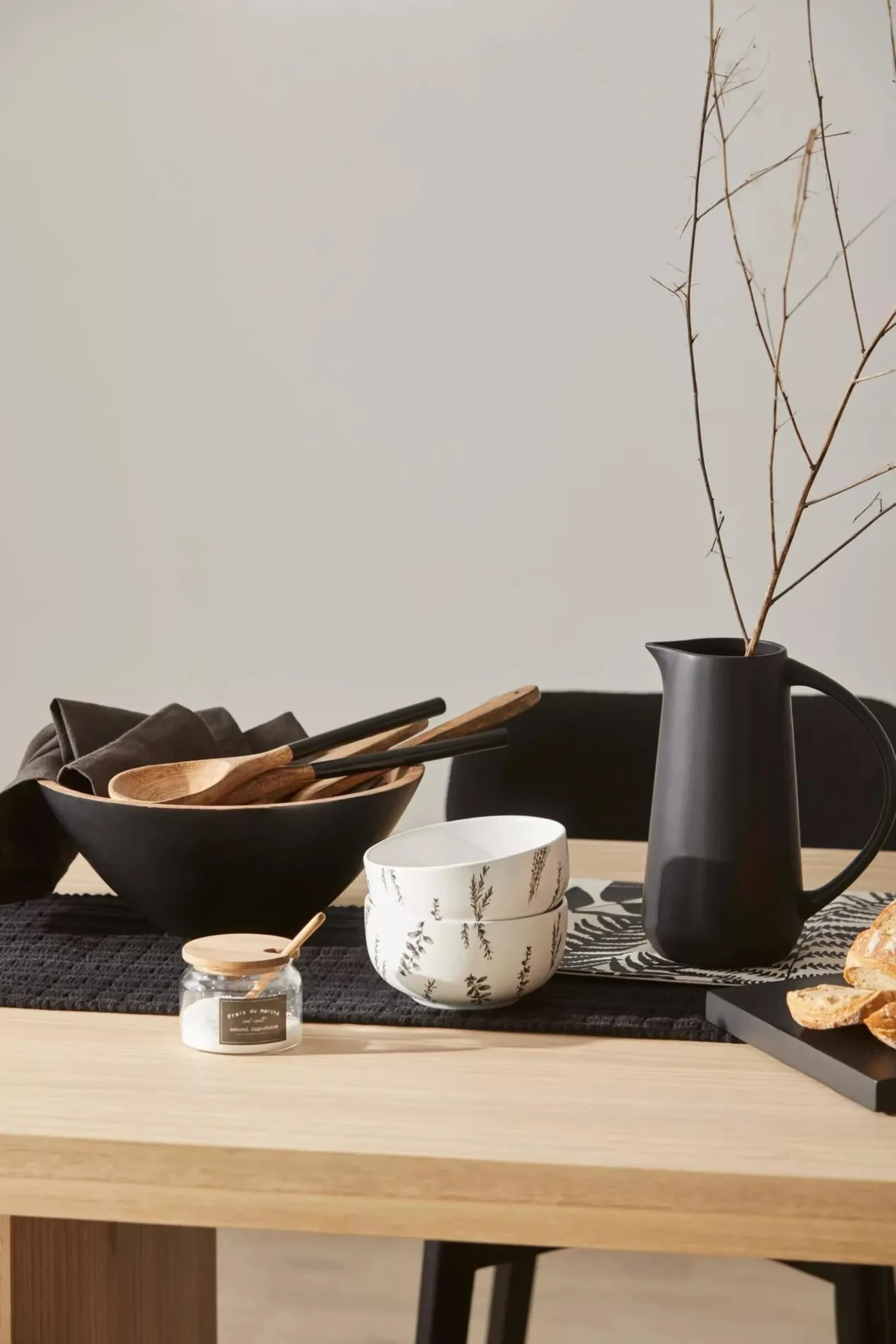 New Bouclair Black Table Runner