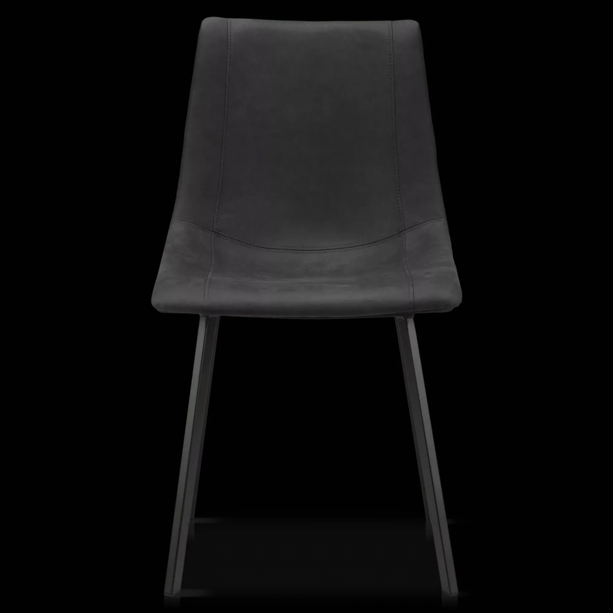 New Bouclair Black Textured Faux Leather and Metal Dining Chair