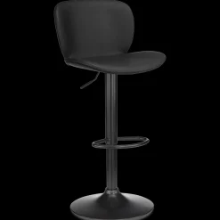 Best Bouclair Black Textured Faux Leather & Metal Adjustable Bar Stool