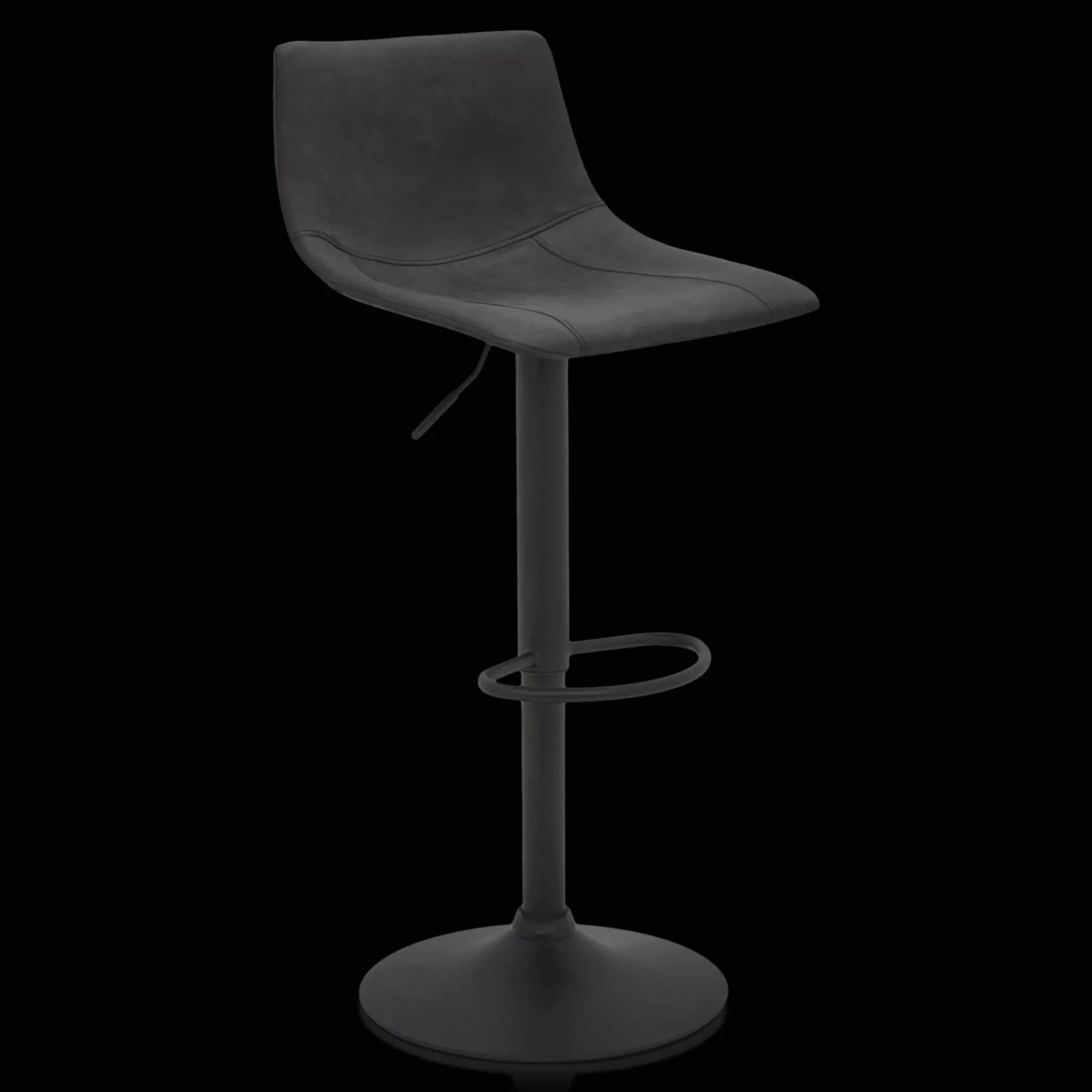 Sale Bouclair Black Textured Faux Leather & Metal Adjustable Bar Stool