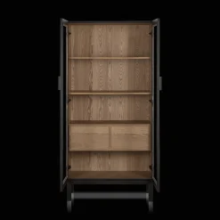 Bouclair Black Wooden Buffet with Glass Doors