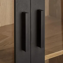 Bouclair Black Wooden Buffet with Glass Doors