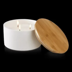 Discount Bouclair Green Tea Candle with Wooden Lid