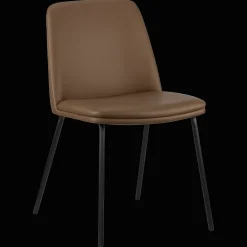 Bouclair Brown Faux Leather and Metal Dining Chair