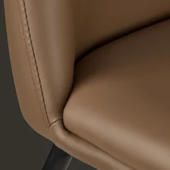 Bouclair Brown Faux Leather and Metal Dining Chair