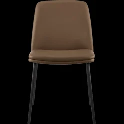 Bouclair Brown Faux Leather and Metal Dining Chair