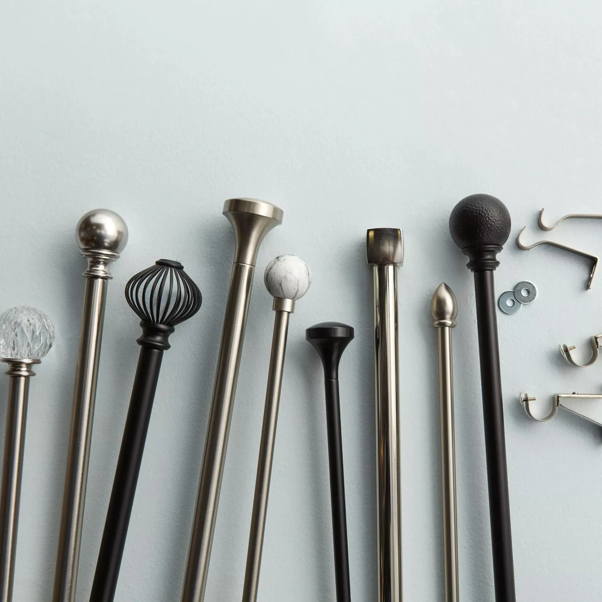 Sale Bouclair Brushed Nickel Melbourne Curtain Rod Set - Diameter 25mm